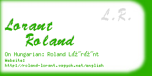 lorant roland business card